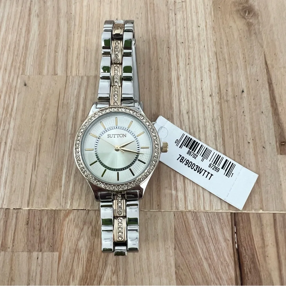Sutton by Armitron ladies two tone dress watch NEW BATTERY